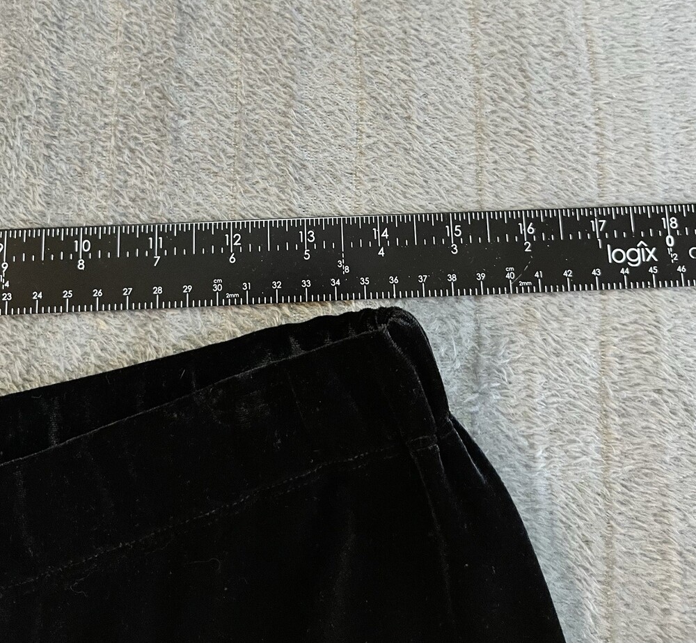 Women’s Lands' End Black Velvet Pants Size Med Elastic Waist Wide Leg Holiday - Picture 12 of 14